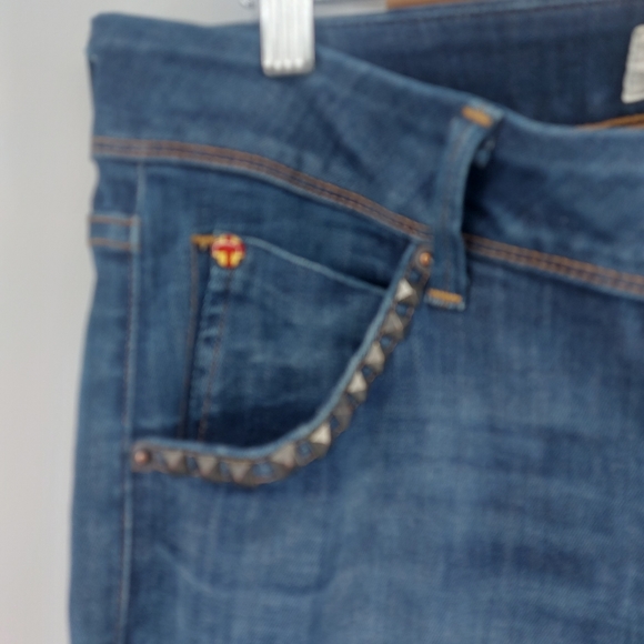 Hudson Womens Beth Mid Rise, Baby Bootcut Jeans With Studs - Picture 3 of 10